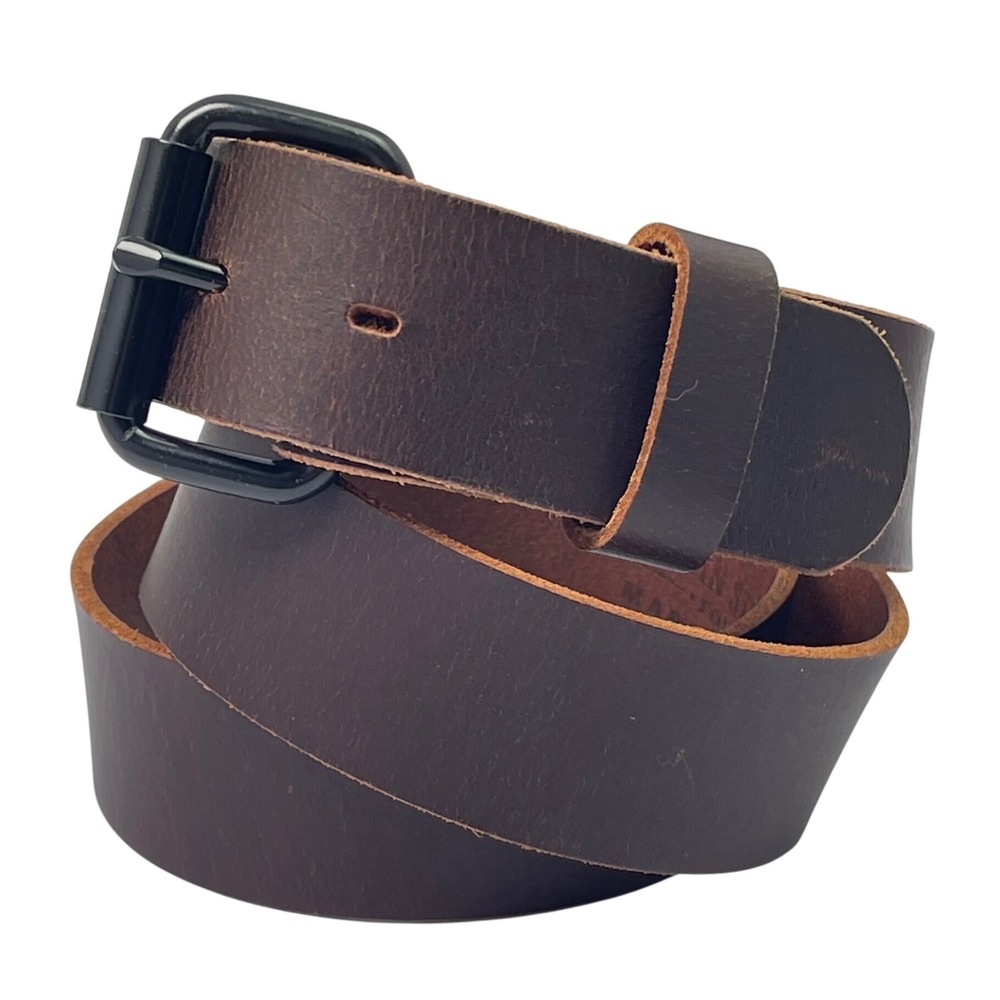Main‎ Street Forge Classic Everyday Belt Mens 38 Brown Leather 1.5" Made in USA